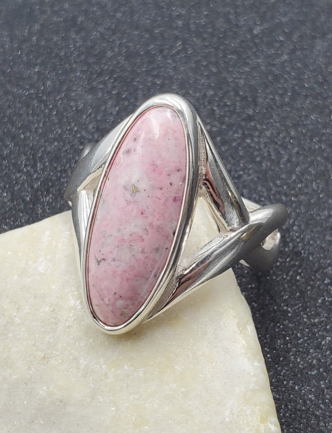 Carolyn Pollack Relios 925 Sterling Silver Pink Rhodonite Ring Size 10. ...