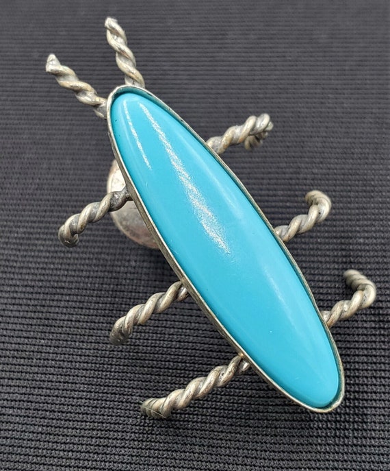 Whimsical Vintage Native American Navajo Turquoise Sterling Silver Roadrunner Pin Whimsical Vintage Native American Navajo Turquoise Sterling Silver Roadrunner Pin