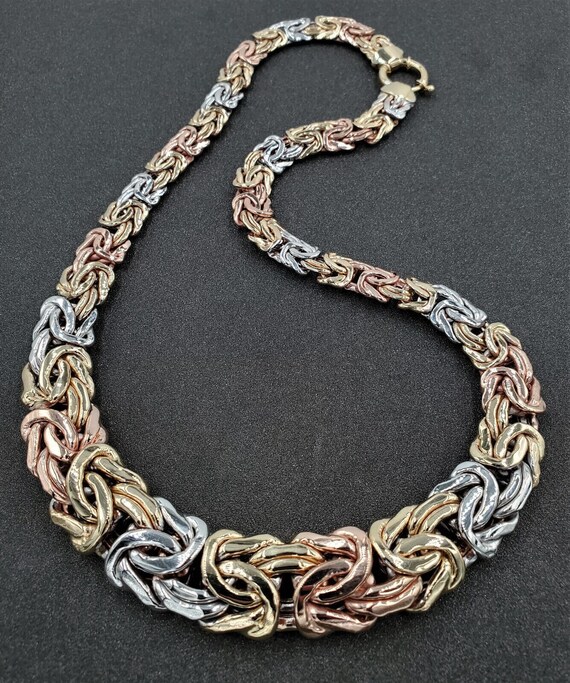 Sterling silver graduated byzantine necklace sale