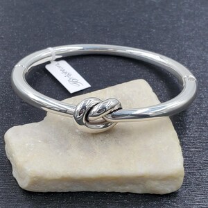 NEW Brighton Interlok Single Knot Silver Hinged Bangle Bild 3