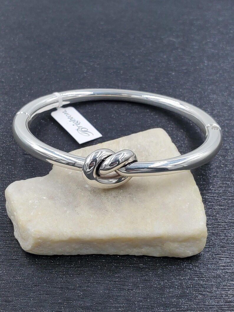 NEW Brighton Interlok Single Knot Silver Hinged Bangle Bild 3