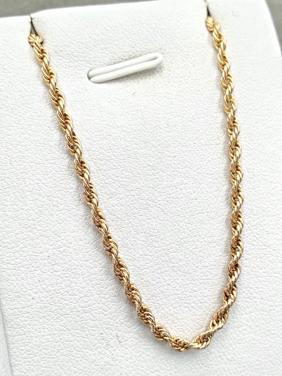 Estate Vintage Solid 9ct 9k Yellow Gold Rope Chai… - image 1