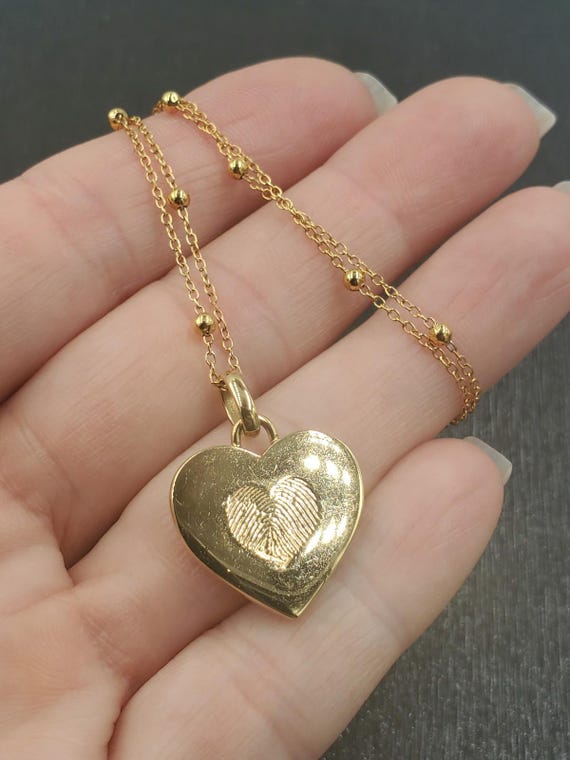 Abbott Lyon Uniquely Yours Fingerprint Heart Necklace - Gold ~ Msrp 120