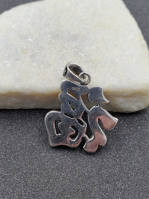 Estate 925 Sterling Marcasite Chinese Symbol Luck… - image 4