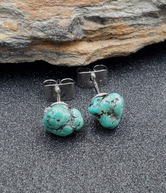 Vintage Native American Navajo Natural Turquoise … - image 2