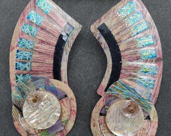 Vintage 1980s Art-To-Wear geometrische Ohrhänger