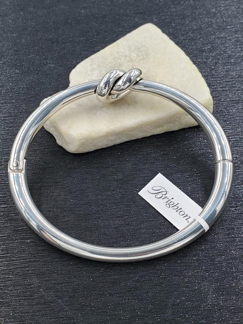 NEW Brighton Interlok Single Knot Silver Hinged Bangle Bild 5