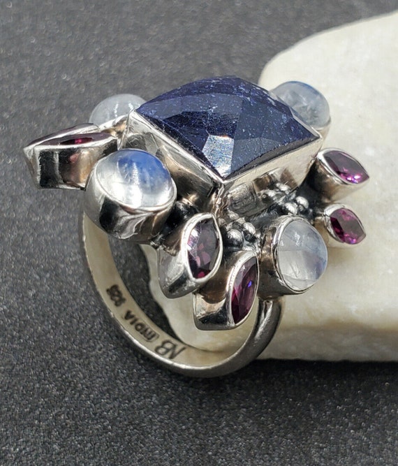 Nicky Butler Lapis Moonstone Garnet 925 Sterling … - image 4