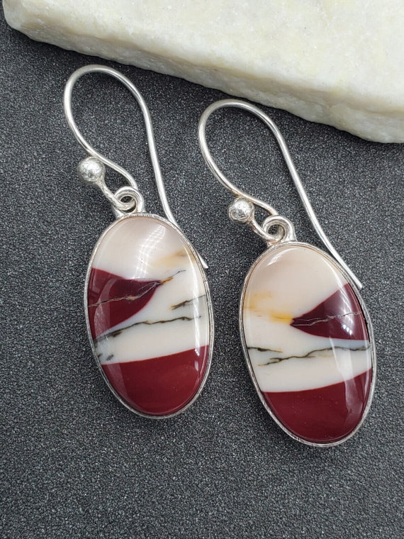 Matched Pair Mookaite Jasper 925 Sterling Silver O