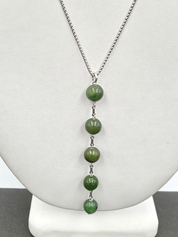 HSN Jade of Yesteryear 925 Sterling Green Jade Bea