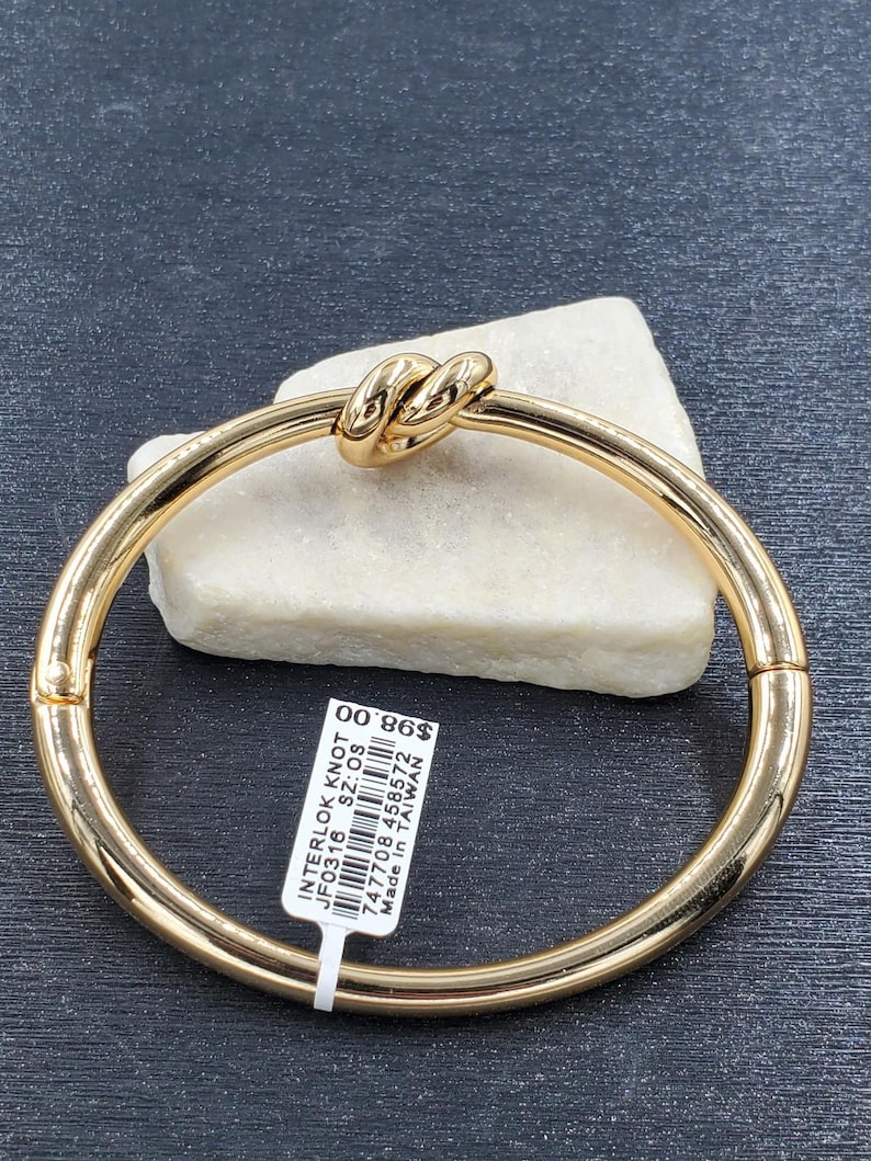 NEW Brighton Interlok Single Knot Gold Hinged Bangle image 4