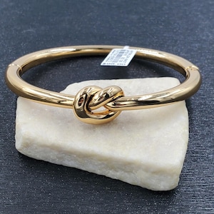 NEW Brighton Interlok Single Knot Gold Hinged Bangle image 2