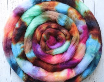 In This Life - OOAK - Cheviot Wool - Hand Dyed Wool Roving - Spinning Fiber - Felting Wool - Combed Top
