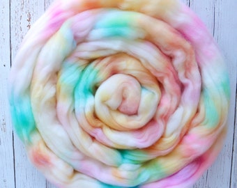 Opalescent - Superwash Merino Wool - Hand Dyed Wool Roving - Spinning Fiber - Felting Fiber - Combed Top