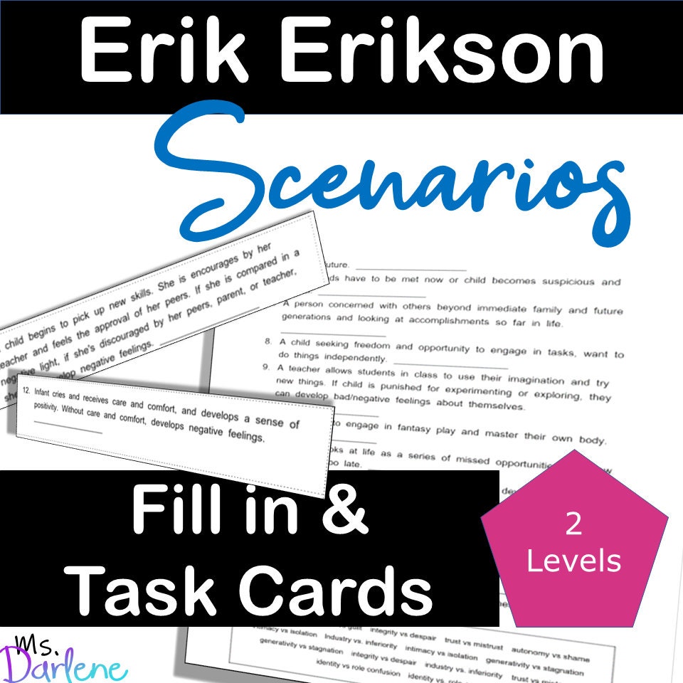 Erik Erikson Developmental Stagestheory Scenarios 1fill in Etsy UK