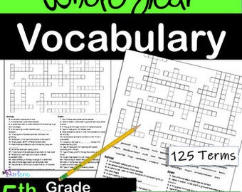 5th Grade Science Vocabulary Crossword Puzzles: 125+ Terms (PDF)