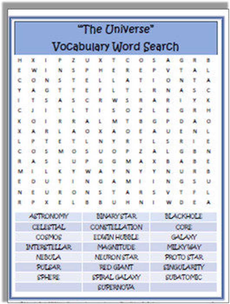 Science Word Search 5th Grade