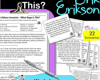 Erik Erikson's Stages | Psychology Scenarios, Task Cards (Instant Download)