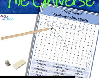 5th Grade Science Word Search Puzzle: Universe Vocabulary (No Prep)