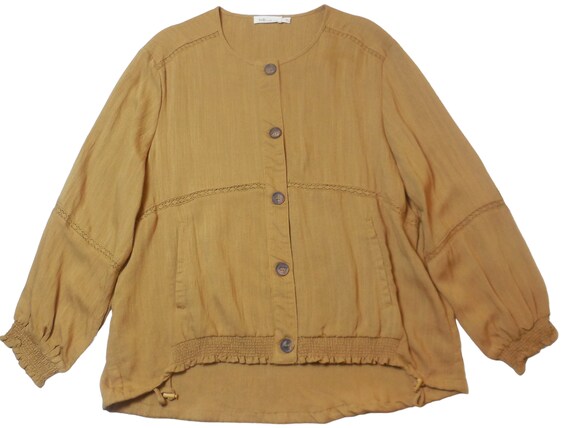 Jacket MEDIUM light-weight button-down pockets lo… - image 1