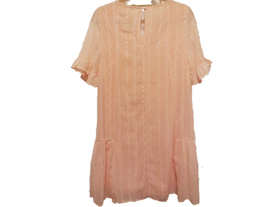 Dress Chiffon Peach Short Sleeve Romantic Feminin… - image 10