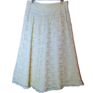Vintage Skirt A-line size Large lace cream feminine romantic special occasion