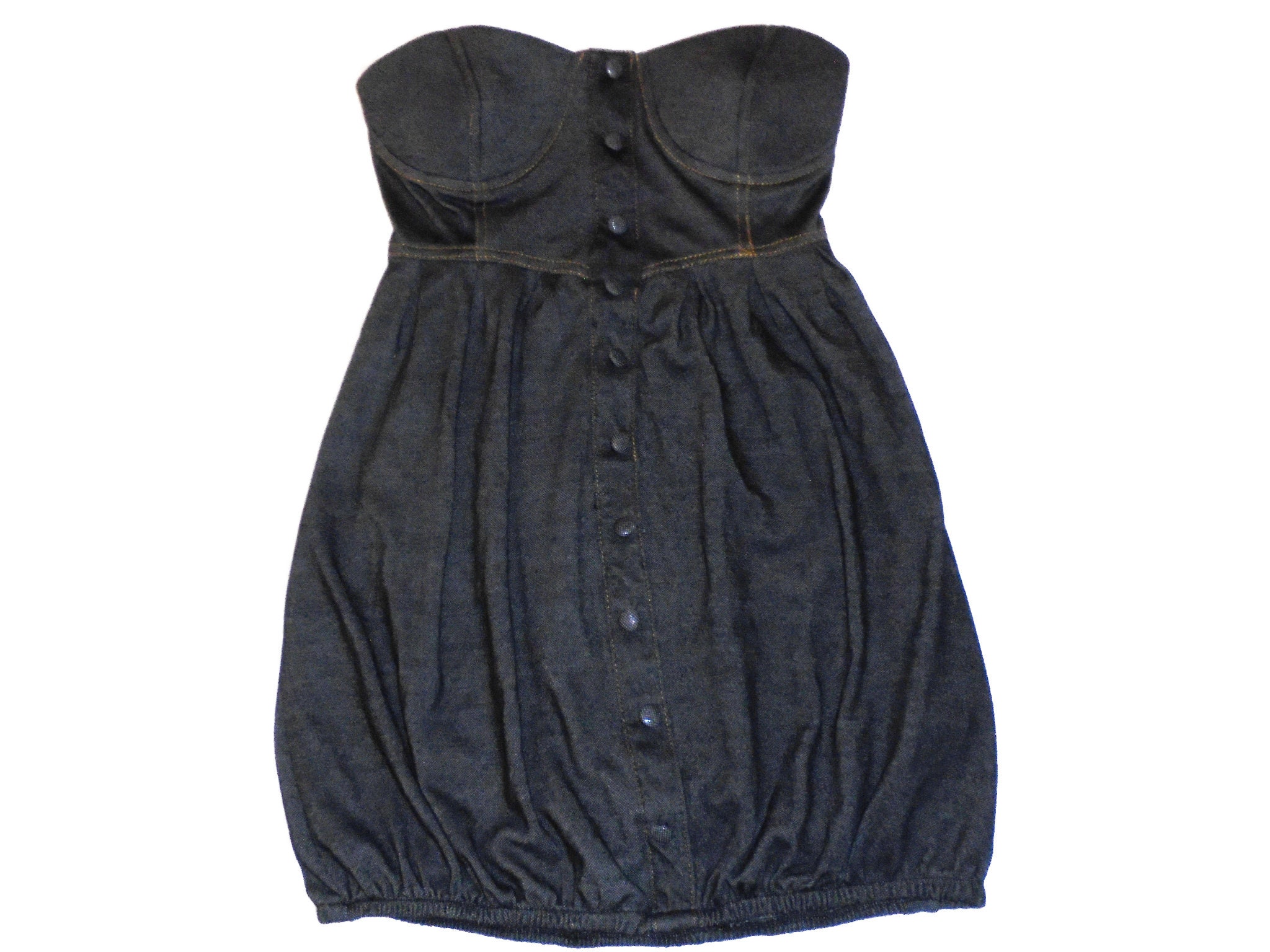 slim fit dress slacks Charcoal Washed Denim Lace Up Bodice Mini Dress main image 1