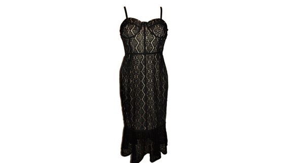 Corset Dress Black Lace Evening
