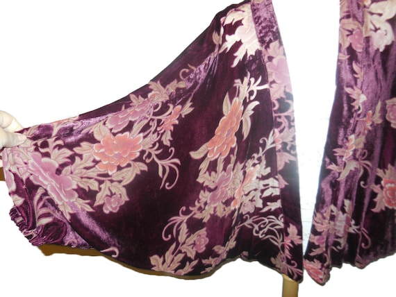 Vintage Velvet Kimono Jacket Cardigan Floral - image 1