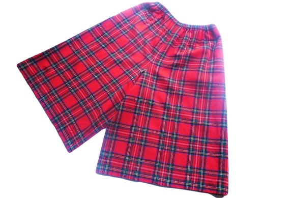 Vintage Shorts XL Plaid Wool Red Scotish Style Sk… - image 2