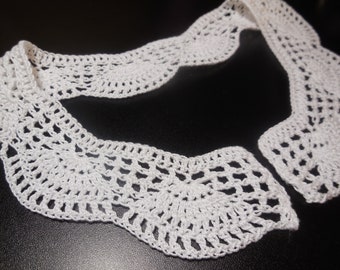 Crochet Collar White Detouchable Handmade