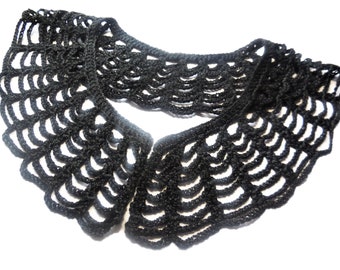 Crochet Collar Black Detouchable Handmade fashion accessories