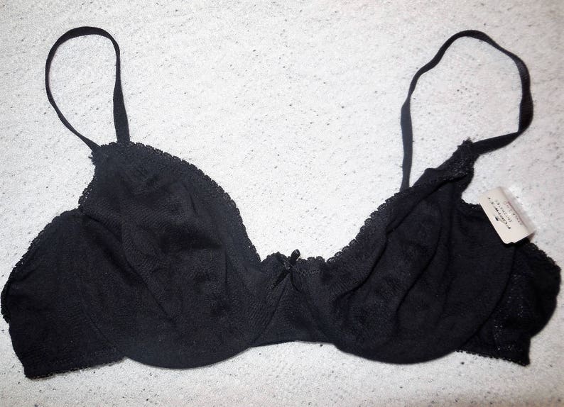 Vintage Bra Lace Black Lingerie Undergarment