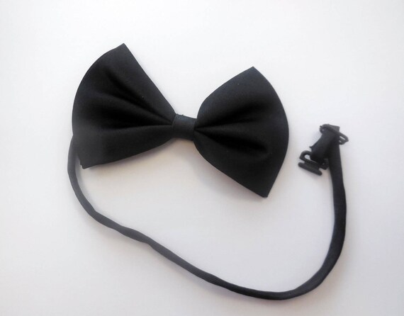 Bow Tie Black Satin Formal Wear Men's Fashion Acc… - image 2