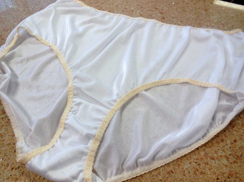 Vintage Plus Size 13 Panties White Satin Nylon Underwear High Etsy