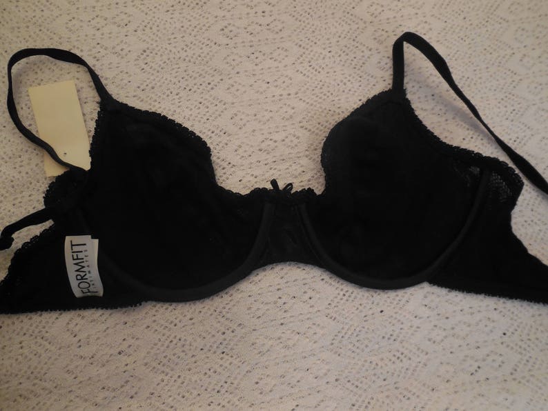 Vintage Bra Lace Black Lingerie Undergarment
