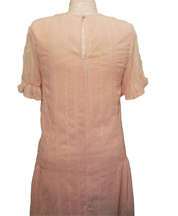 Dress Chiffon Peach Short Sleeve Romantic Feminin… - image 6