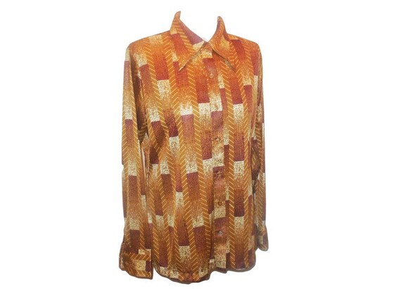 1960s Blouse Large (42) Lady's shirt long sleeve … - image 1