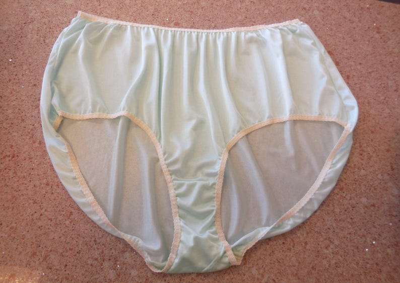 Vintage Panties Size 12 Light Green Color Nylon Underwear High,Vintage nylo...