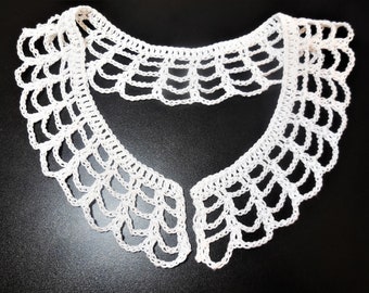 Crochet Collar White Detouchable Handmade