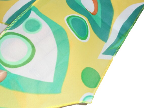 Scarf Psychodelic Head Wrap Chiffon Yellow Green … - image 4