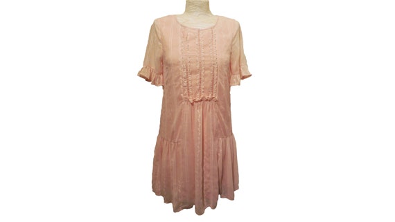 Dress Chiffon Peach Short Sleeve Romantic Feminin… - image 3