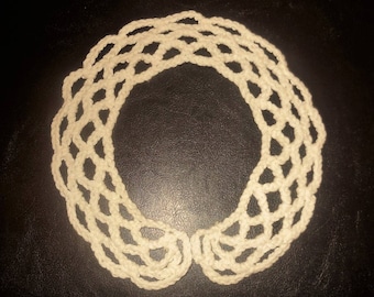 Crochet Collar Ivory Color Handmade