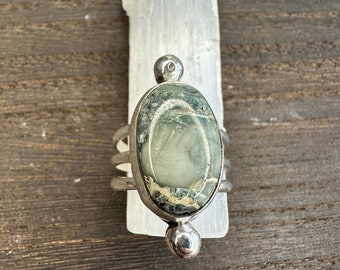 Dark moon variscite ring