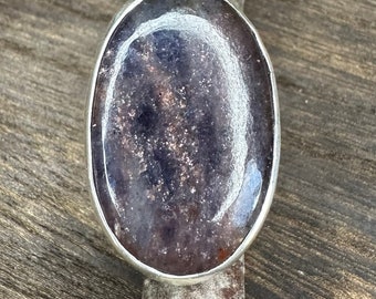 Bloodshot Iolite Sunstone Ring