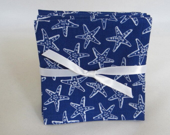 Starfish Napkins Cocktail Napkins Cloth Napkins Beach House Etsy