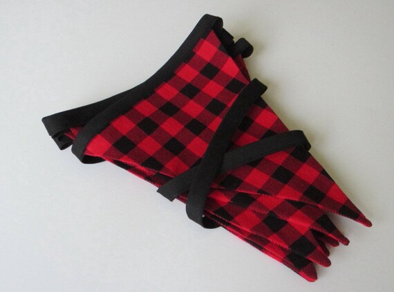 Buffalo Plaid Bunting Lumberjack Check Red Black Cabin Style Rustic Photo Prop Cake Smash Party Decorations Mantel Decor