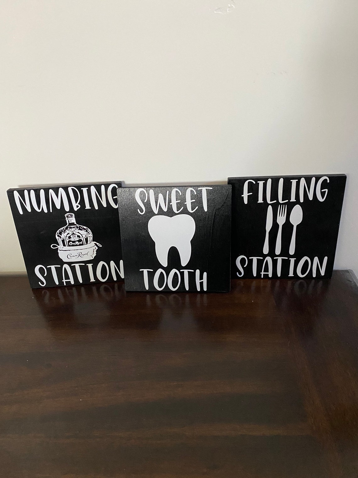 Dental party table signs Filling and numbing station and Etsy