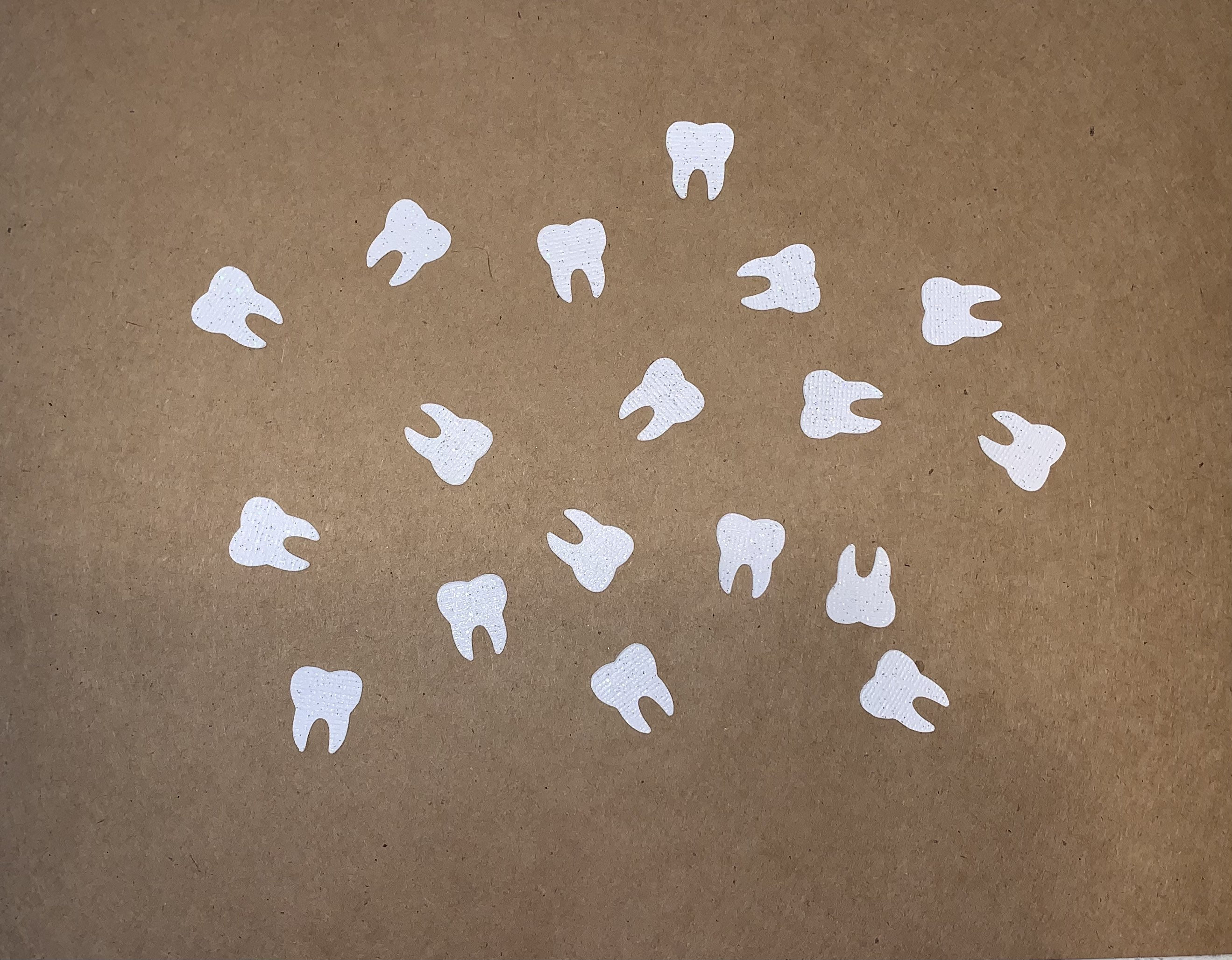 Tooth confetti table scatter 225 pieces of glittery white Etsy