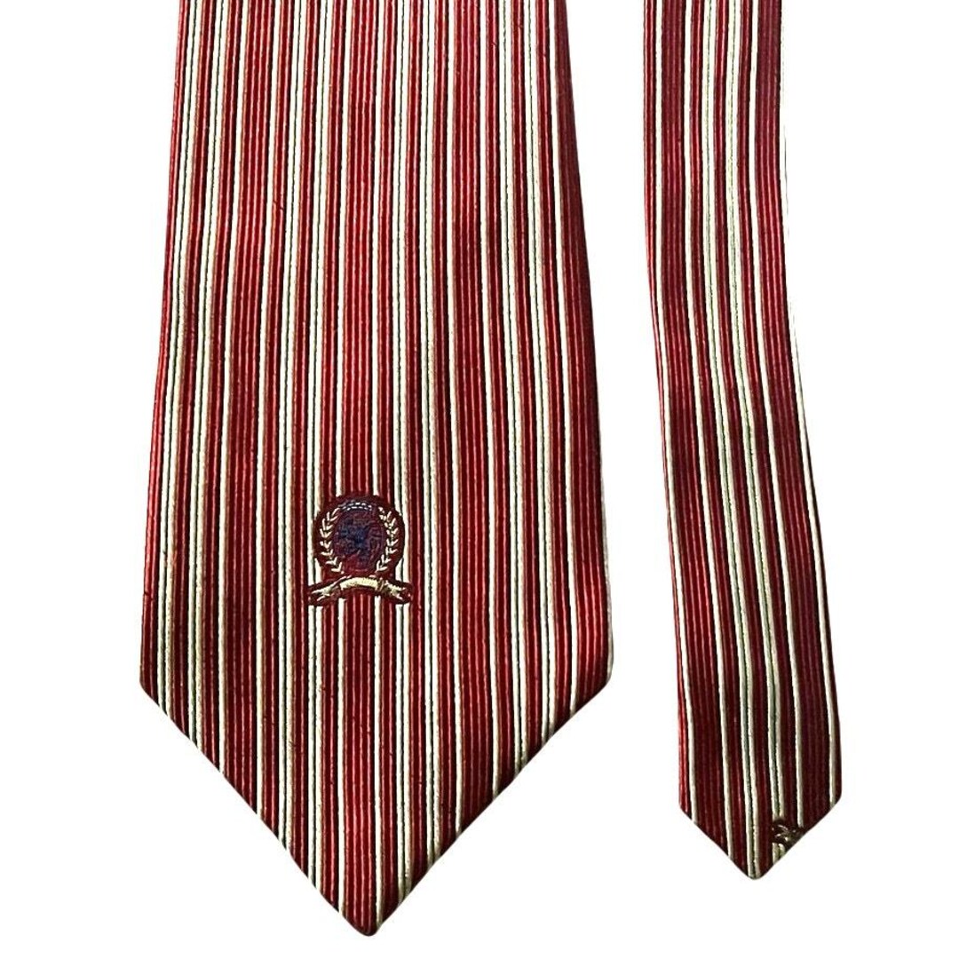 Tommy Hilfiger Mens Bronx Stripe Silk Tie Navy Size Regular 1